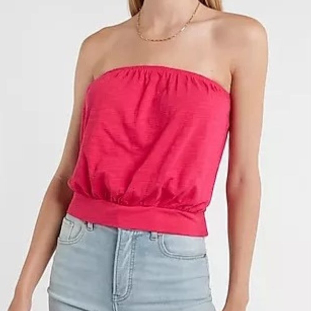 Express Women's Banded Bottom Bubble Tube Top
